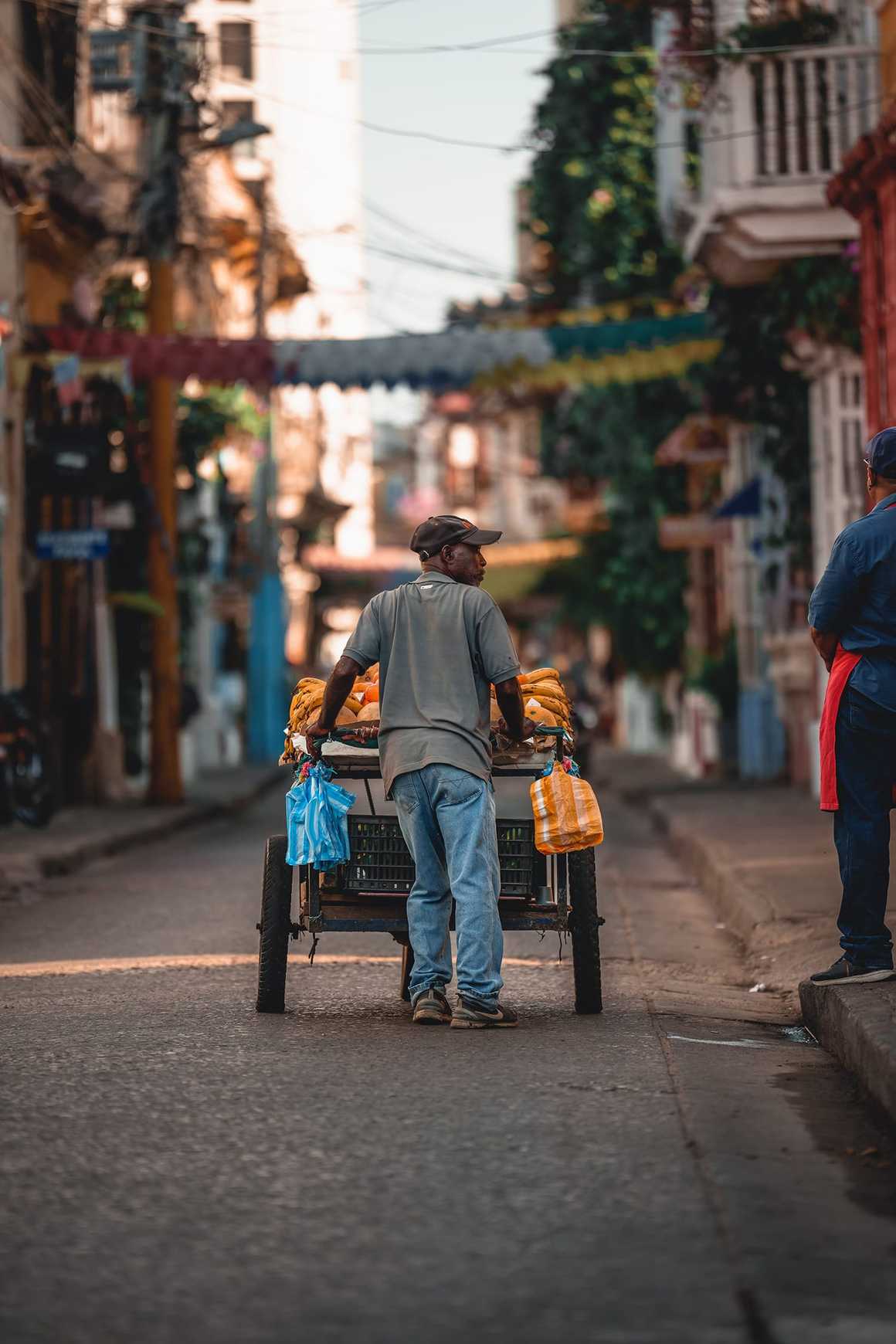 A man with a cart