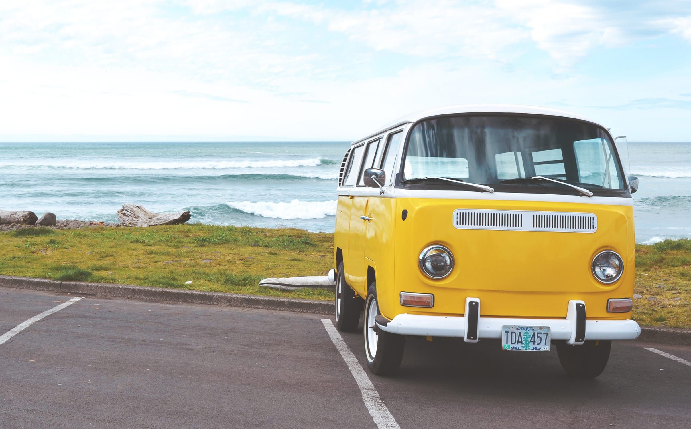 A yellow bus
