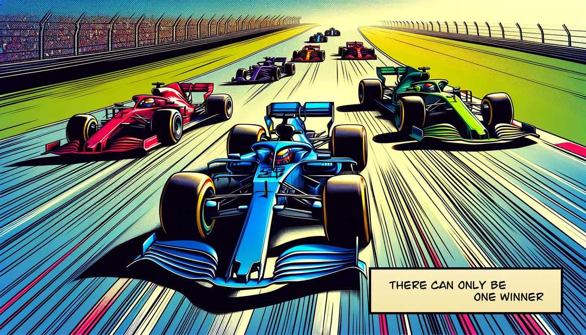 Formula 1 cars on a track