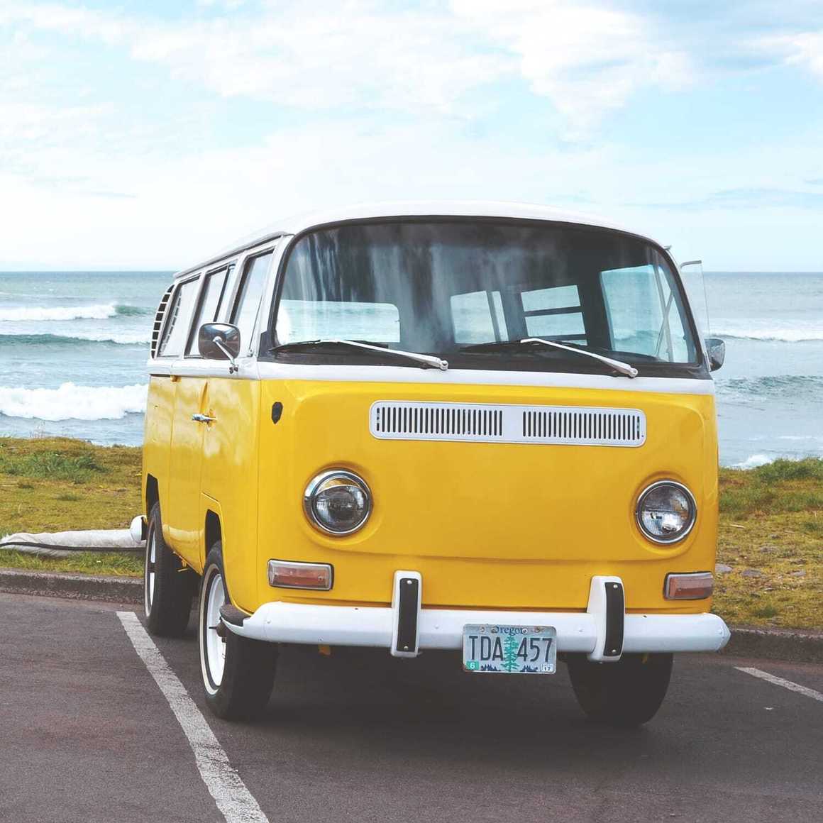 A yellow bus, cropped