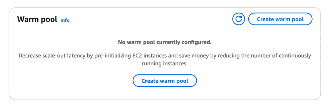 Create warm pool button